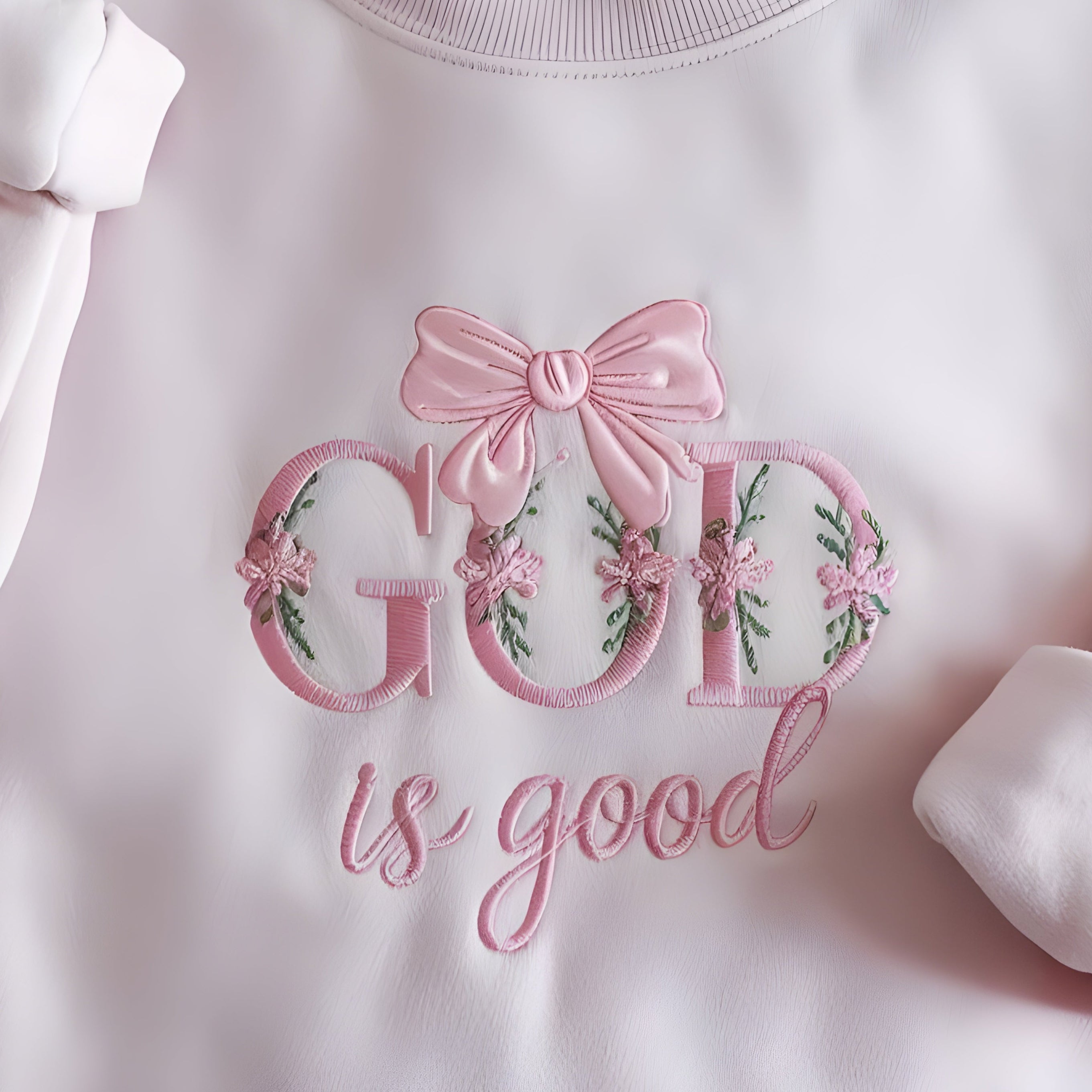 God Is Good Embroidered Sweatshirt, Christian Faith Sweater, Religious Gift Crewneck, Bible Verse Shirt, Inspirational Embroidered Apparel
